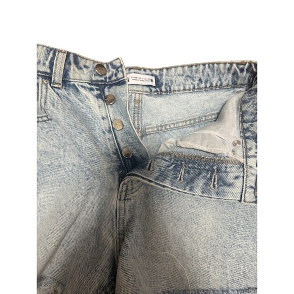 Zara Denim Shorts Women's Size 6 Highrise Light Wash Button Fly - Picture 4 of 5